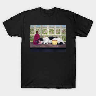 Tuxedo Cat on Windowsill T-Shirt